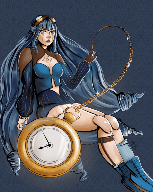 clock character illustration